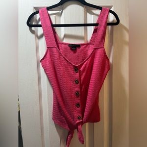 Pink button down tank top with tie by Sanctuary size small